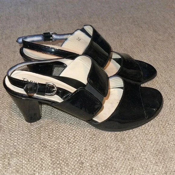 Taryn Rose Patent Leather Black Heels - 36 - Made in Italy - Picture 1 of 6